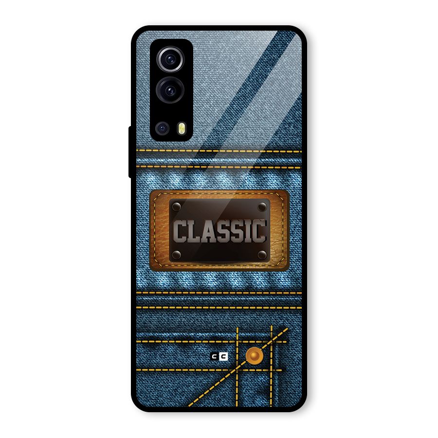 Classic Denim Glass Back Case for Vivo iQOO Z3