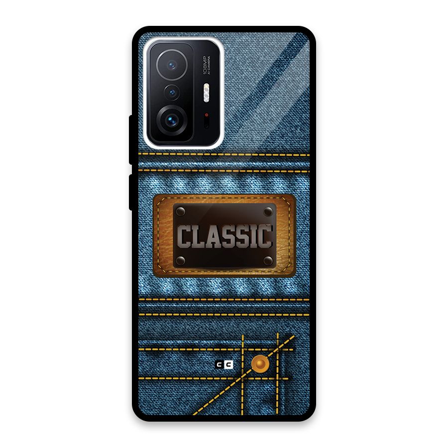 Classic Denim Glass Back Case for Xiaomi 11T Pro