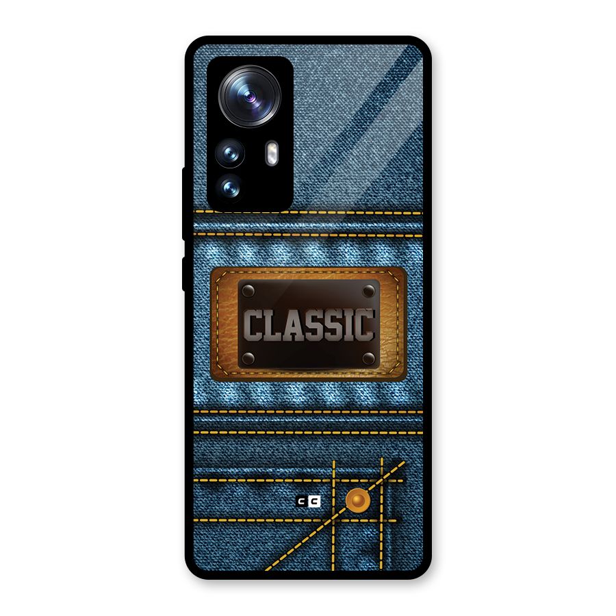 Classic Denim Glass Back Case for Xiaomi 12 Pro