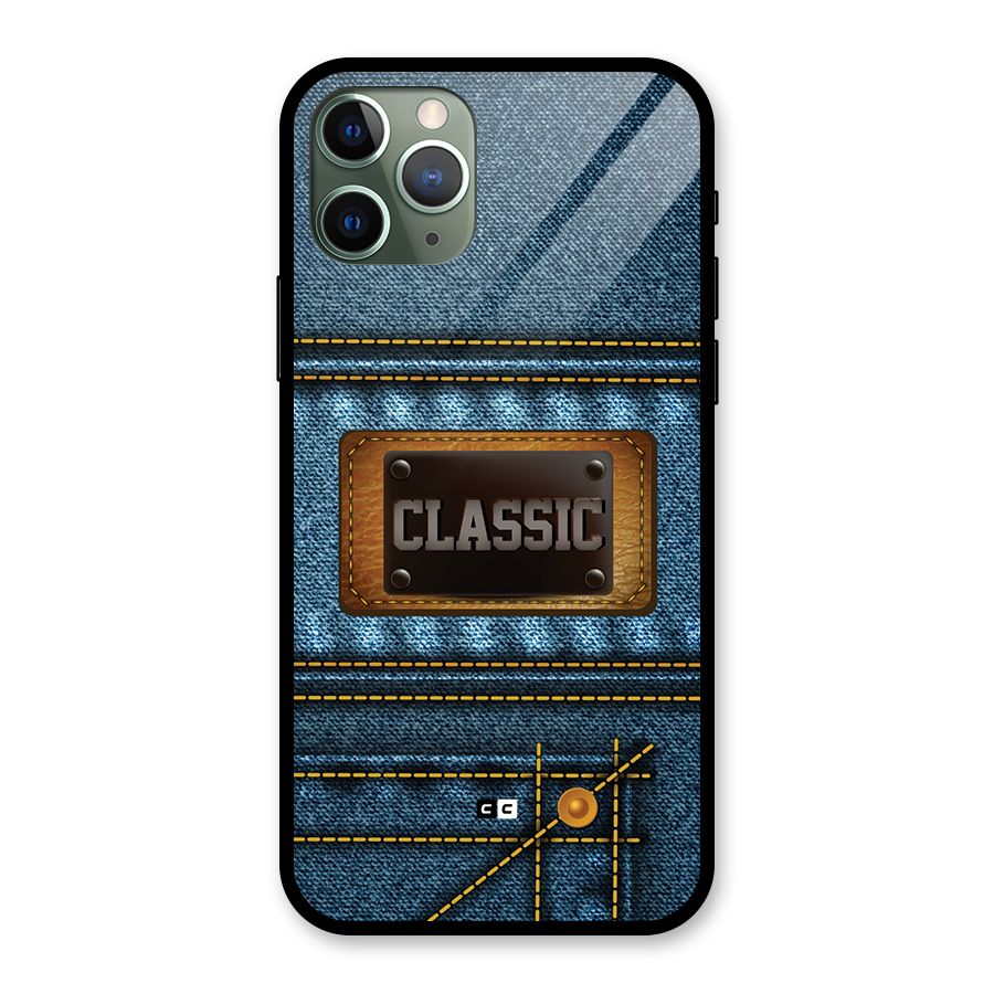 Classic Denim Glass Back Case for iPhone 11 Pro