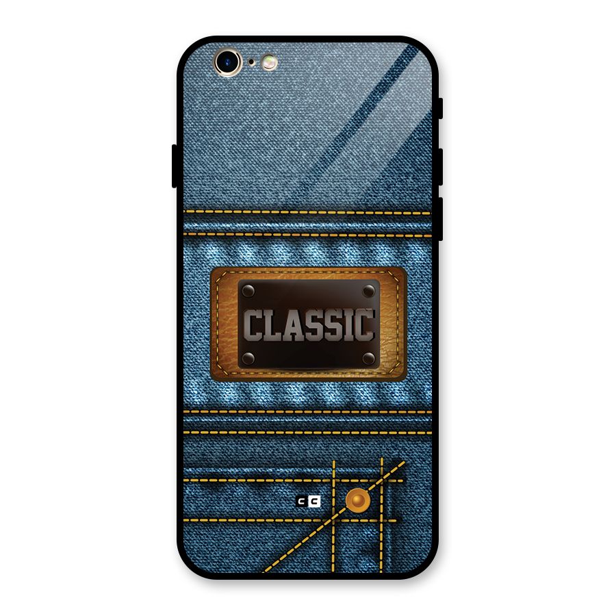 Classic Denim Glass Back Case for iPhone 6 6S