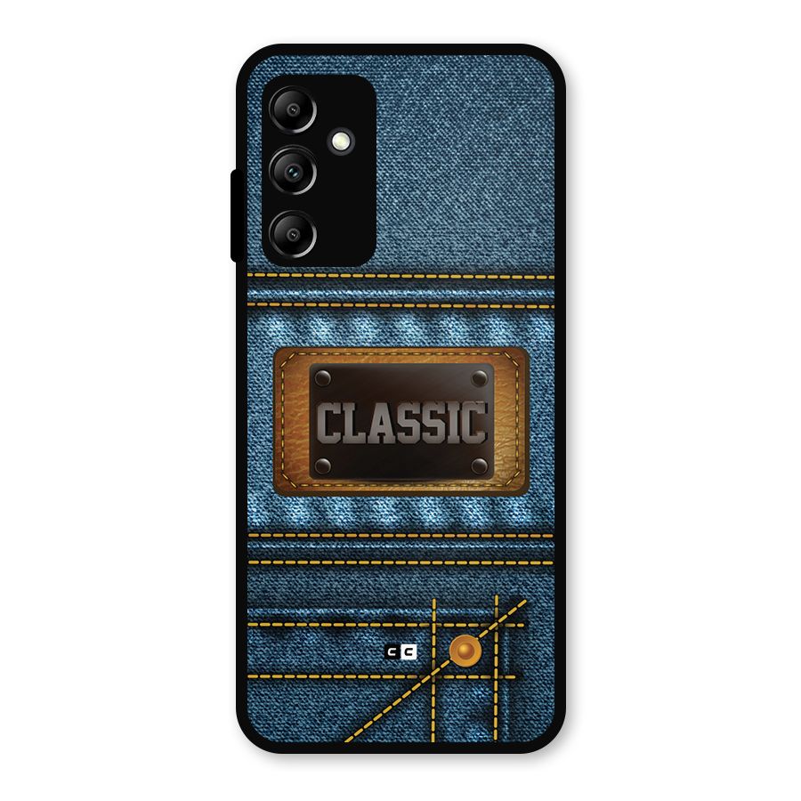 Classic Denim Metal Back Case for Galaxy A14 5G