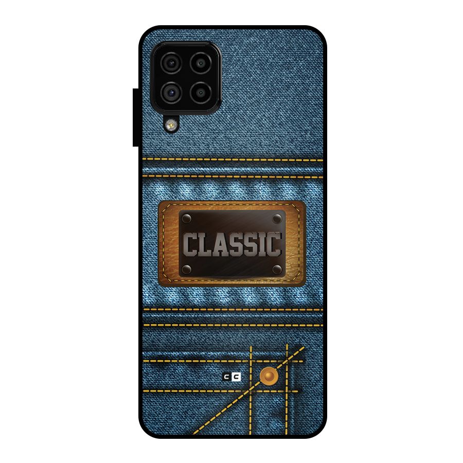 Classic Denim Metal Back Case for Galaxy A22 4G