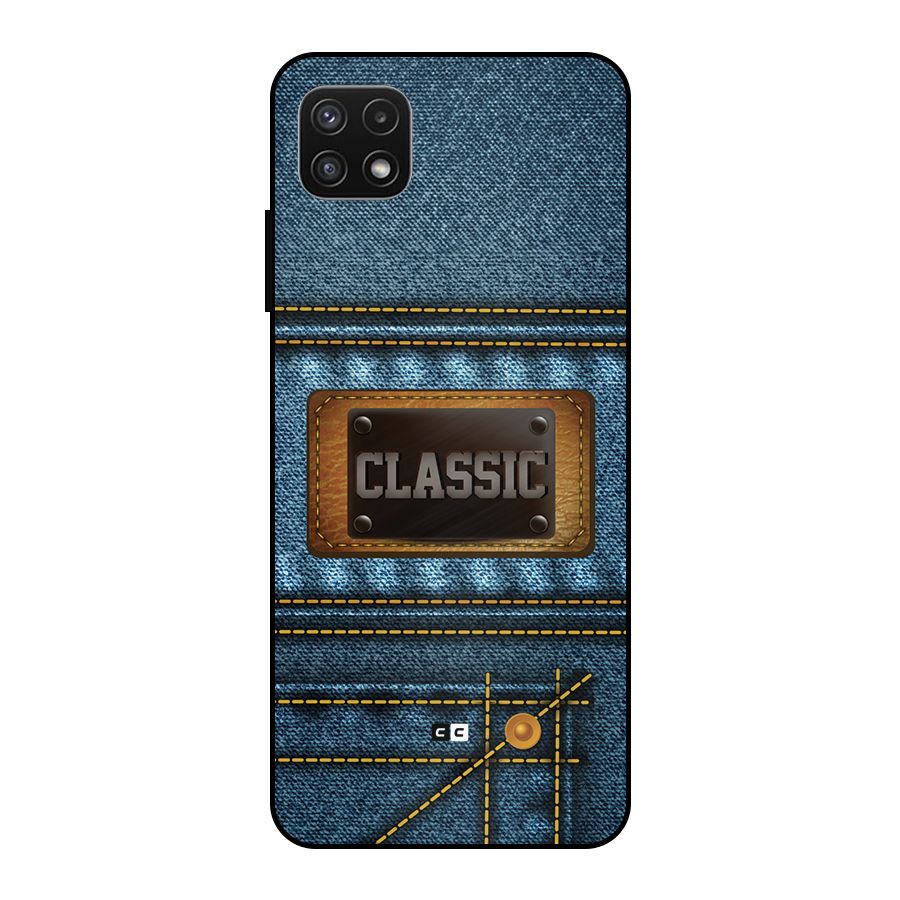 Classic Denim Metal Back Case for Galaxy A22 5G