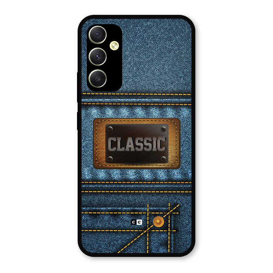 Classic Denim Metal Back Case for Galaxy A34