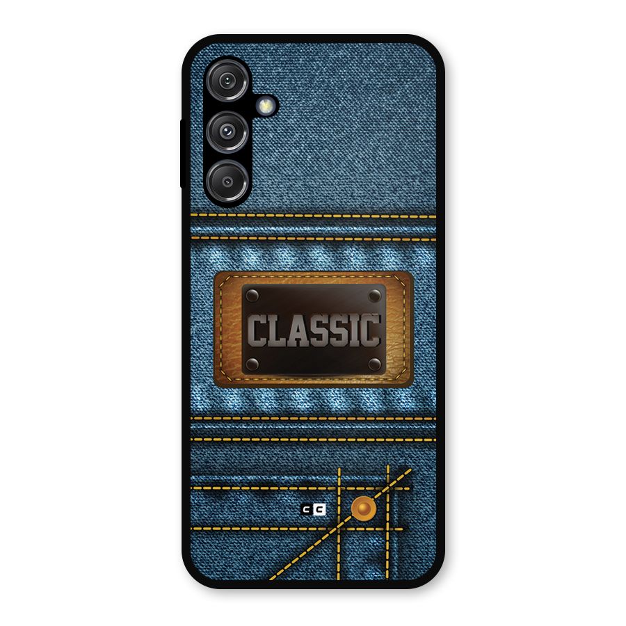 Classic Denim Metal Back Case for Galaxy M34 5G