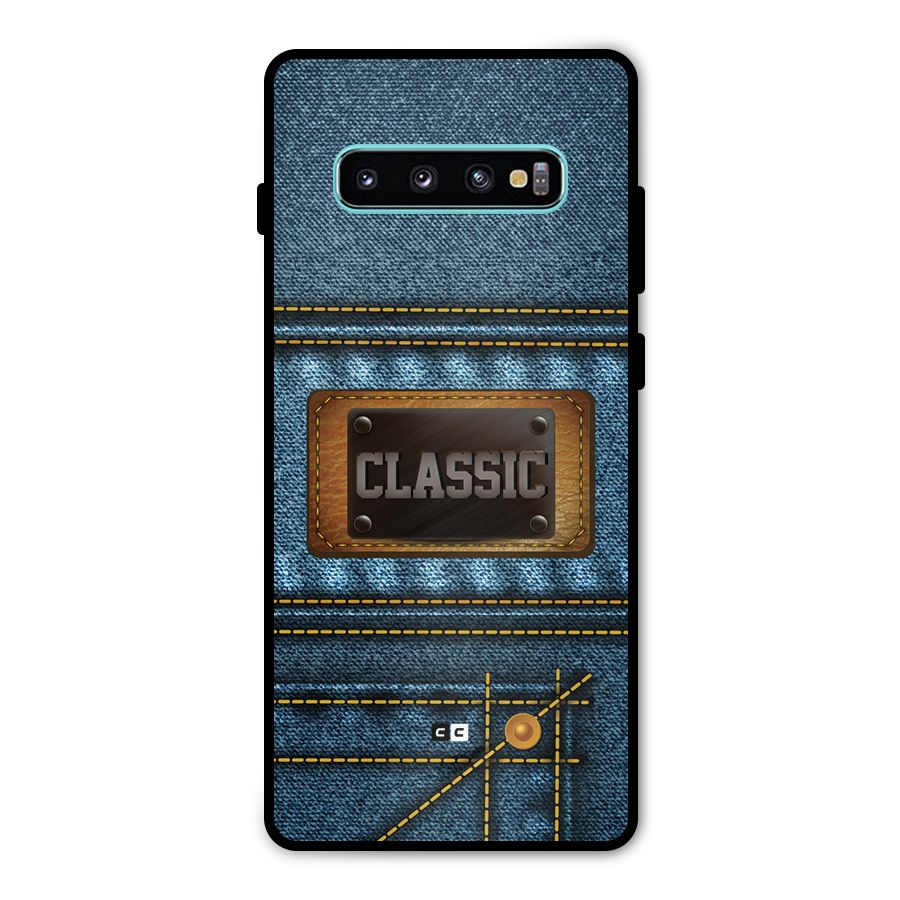 Classic Denim Metal Back Case for Galaxy S10 Plus