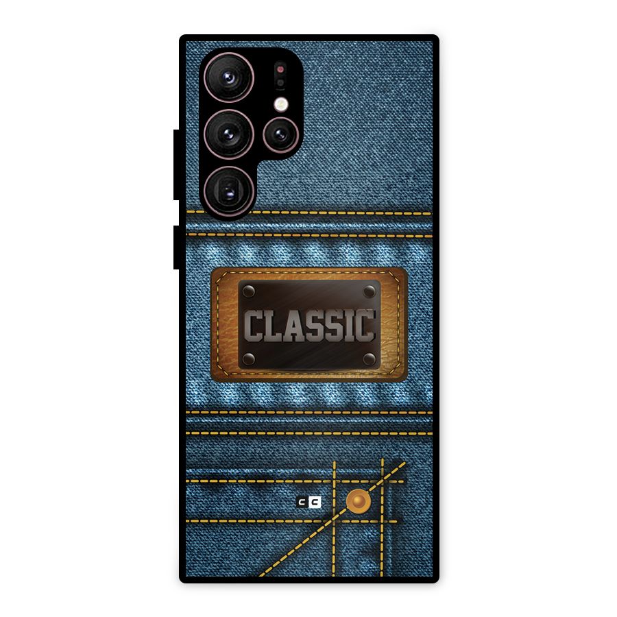 Classic Denim Metal Back Case for Galaxy S22 Ultra 5G