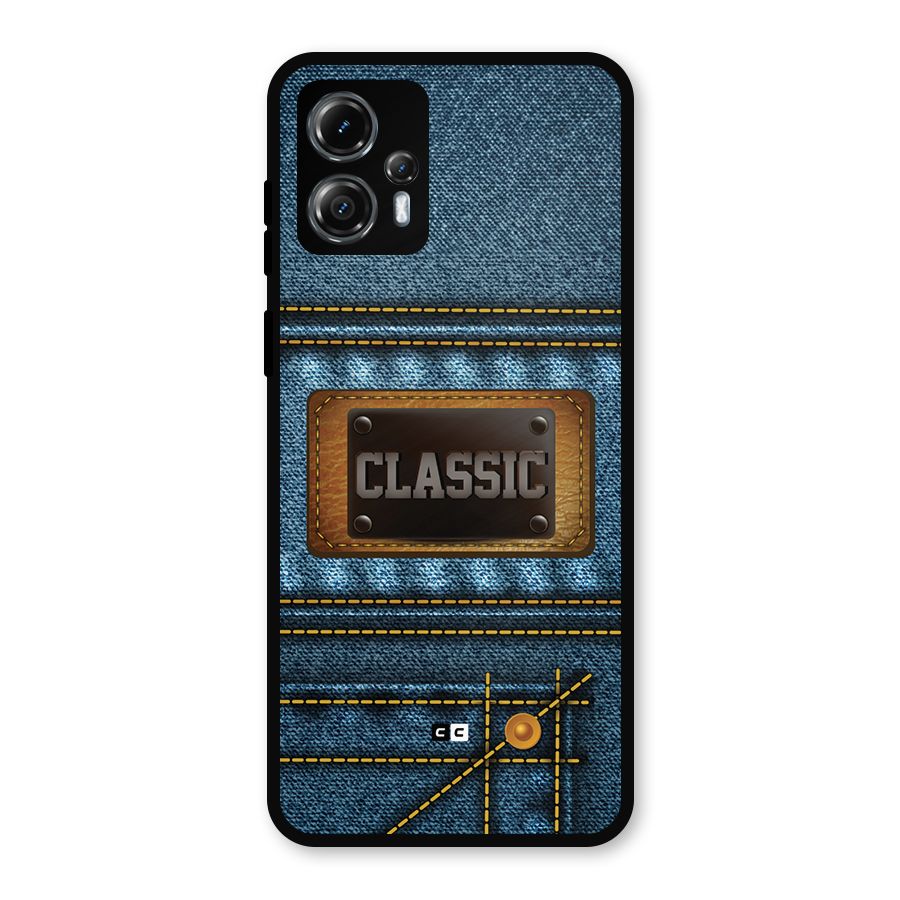 Classic Denim Metal Back Case for Moto G13