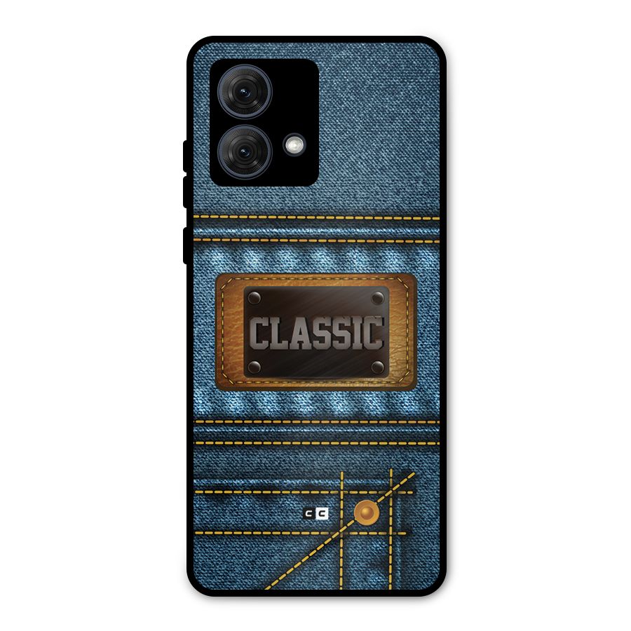 Classic Denim Metal Back Case for Moto G84