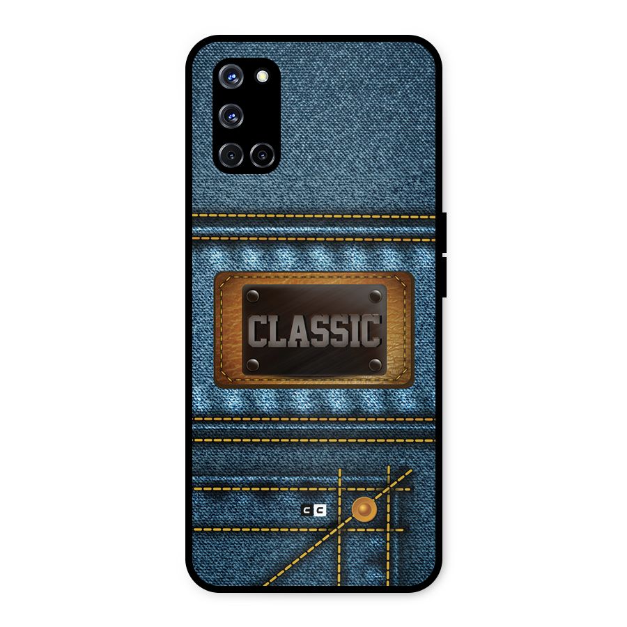 Classic Denim Metal Back Case for Oppo A52