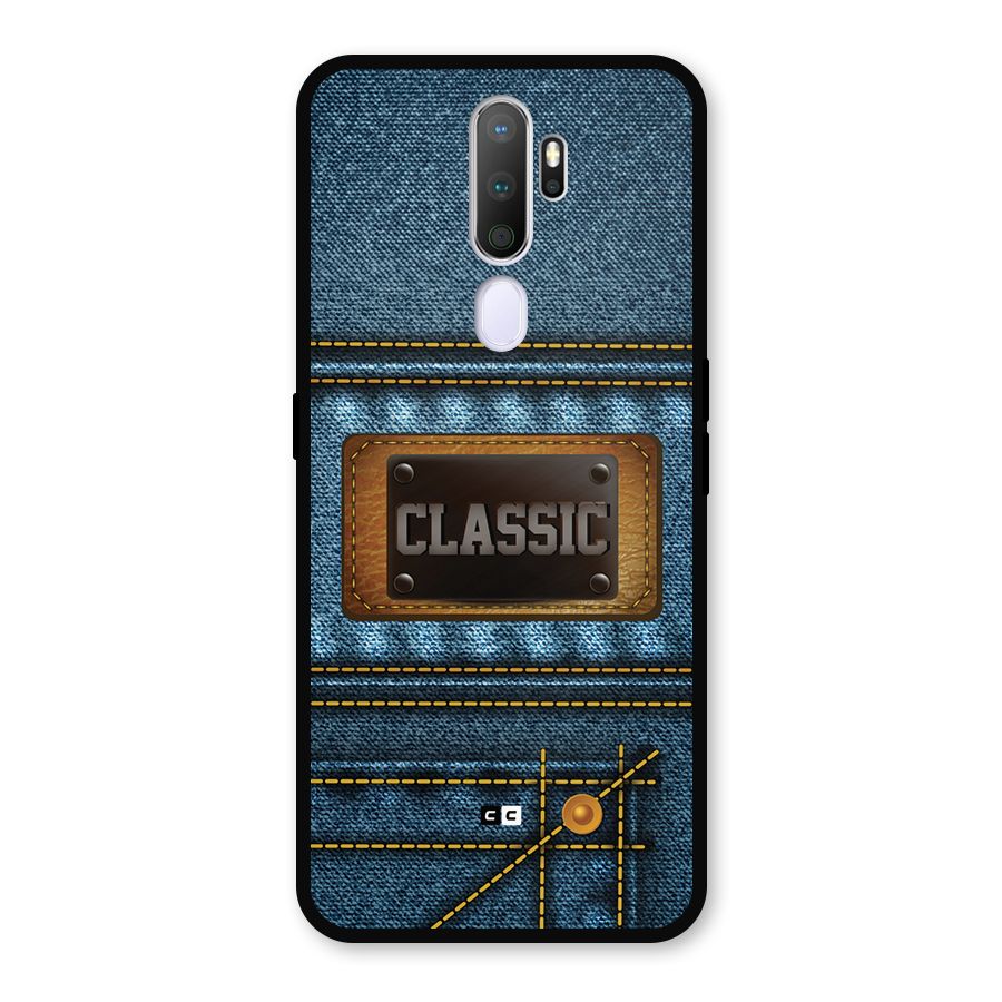 Classic Denim Metal Back Case for Oppo A5 (2020)