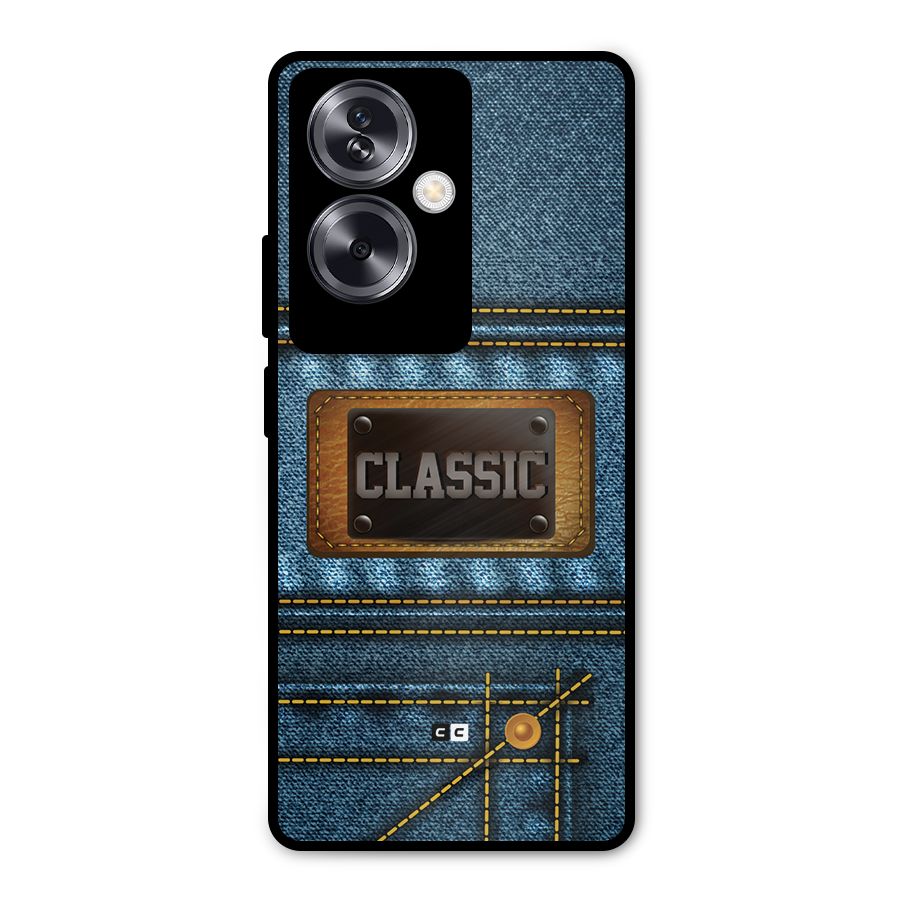 Classic Denim Metal Back Case for Oppo A79 5G