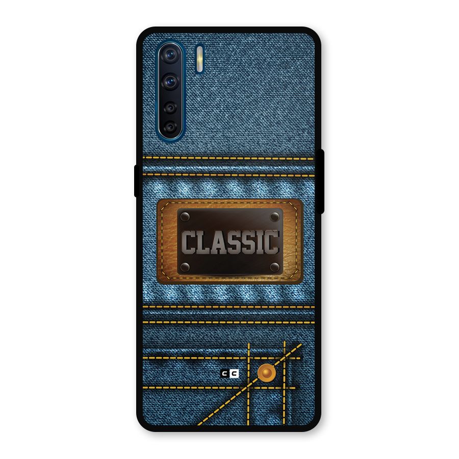 Classic Denim Metal Back Case for Oppo F15