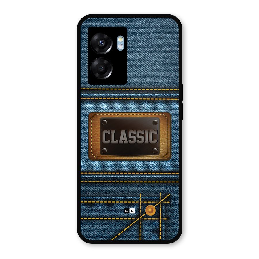 Classic Denim Metal Back Case for Oppo K10 (5G)