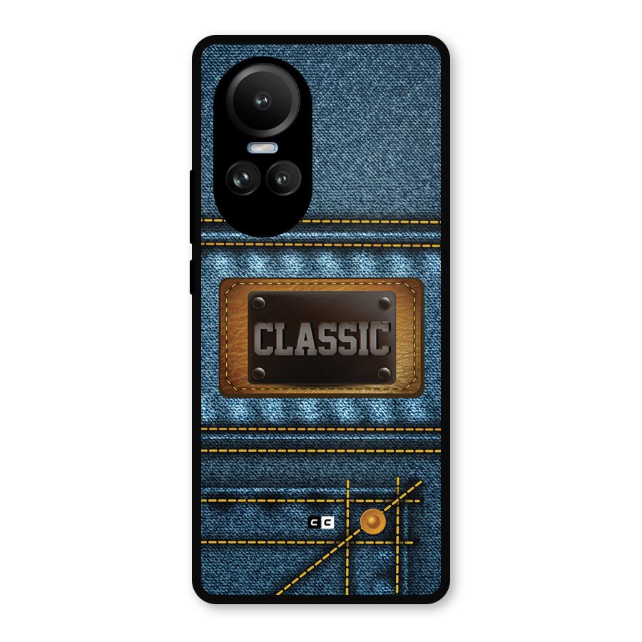 Classic Denim Metal Back Case for Oppo Reno10