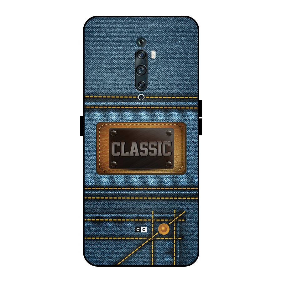 Classic Denim Metal Back Case for Oppo Reno2 Z