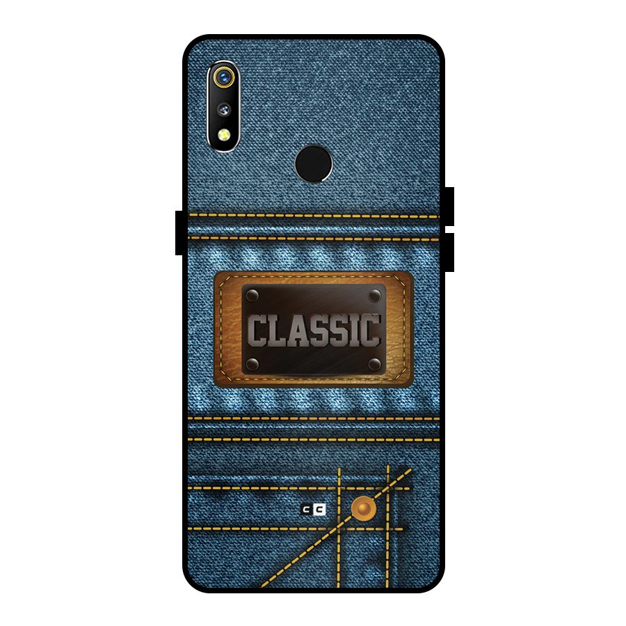 Classic Denim Metal Back Case for Realme 3i