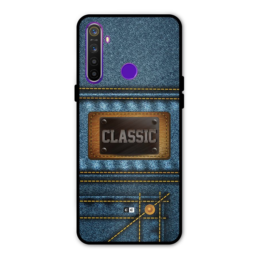 Classic Denim Metal Back Case for Realme 5