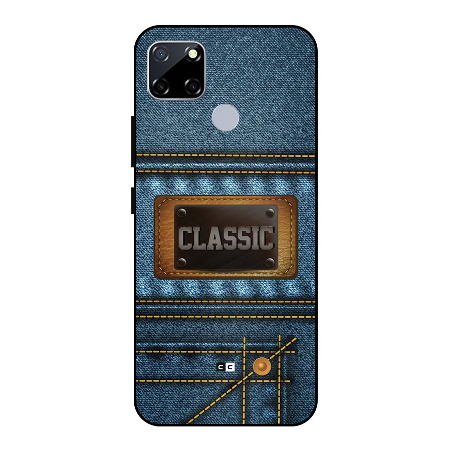 Classic Denim Metal Back Case for Realme Narzo 30A