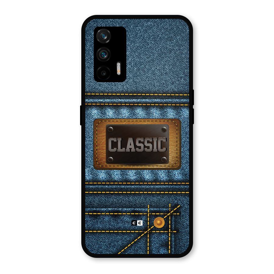 Classic Denim Metal Back Case for Realme X7 Max