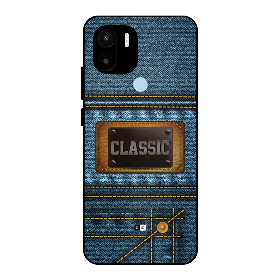 Classic Denim Metal Back Case for Redmi A2 Plus