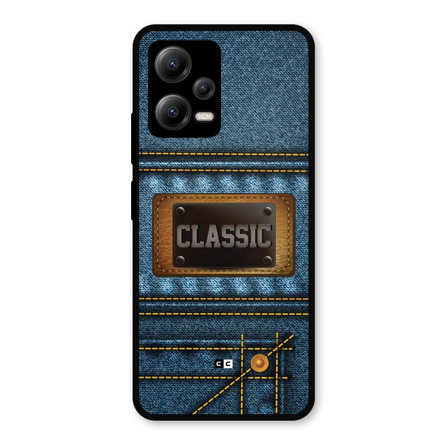 Classic Denim Metal Back Case for Redmi Note 12 5G