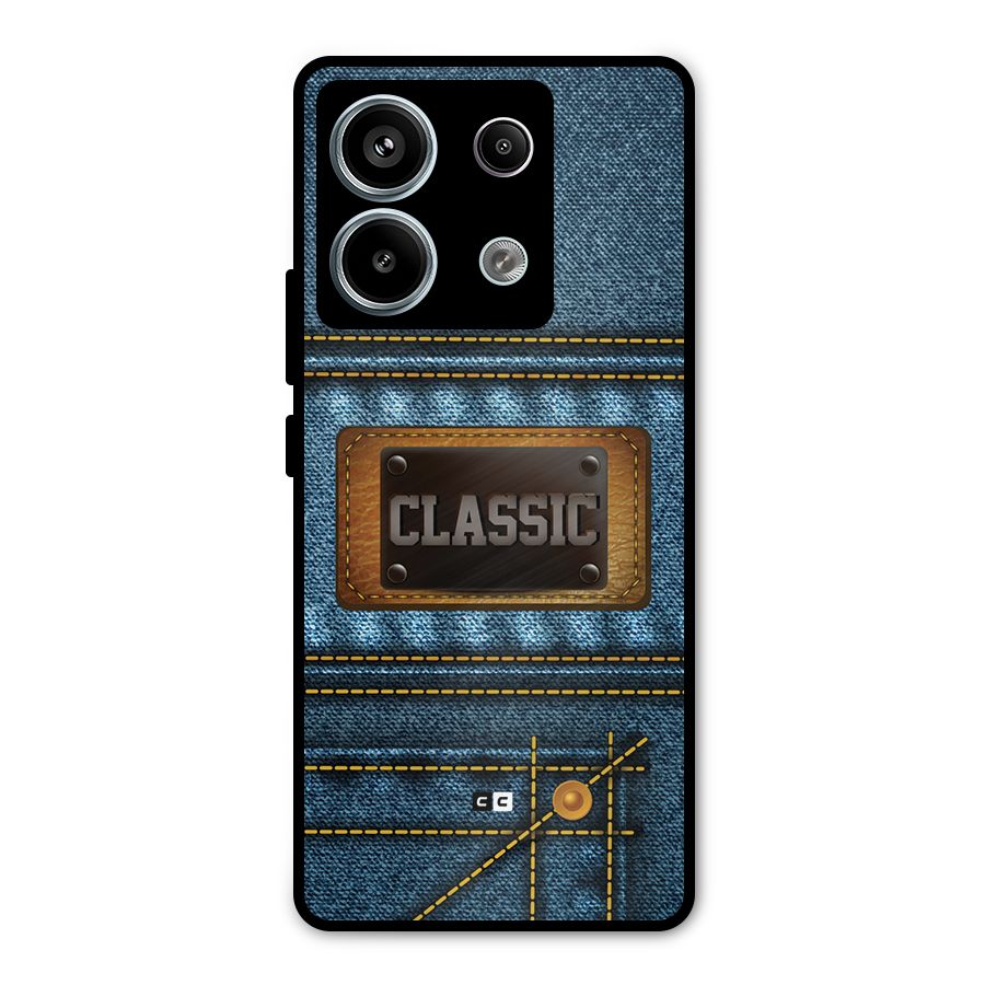 Classic Denim Metal Back Case for Redmi Note 13 Pro 5G