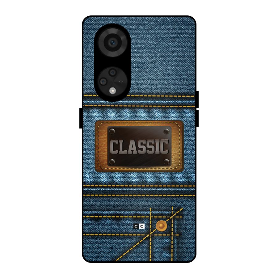 Classic Denim Metal Back Case for Reno8 T 5G