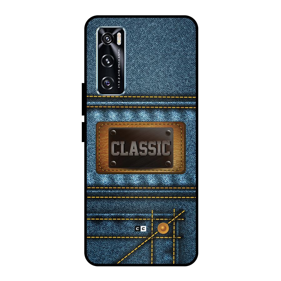 Classic Denim Metal Back Case for Vivo V20 SE