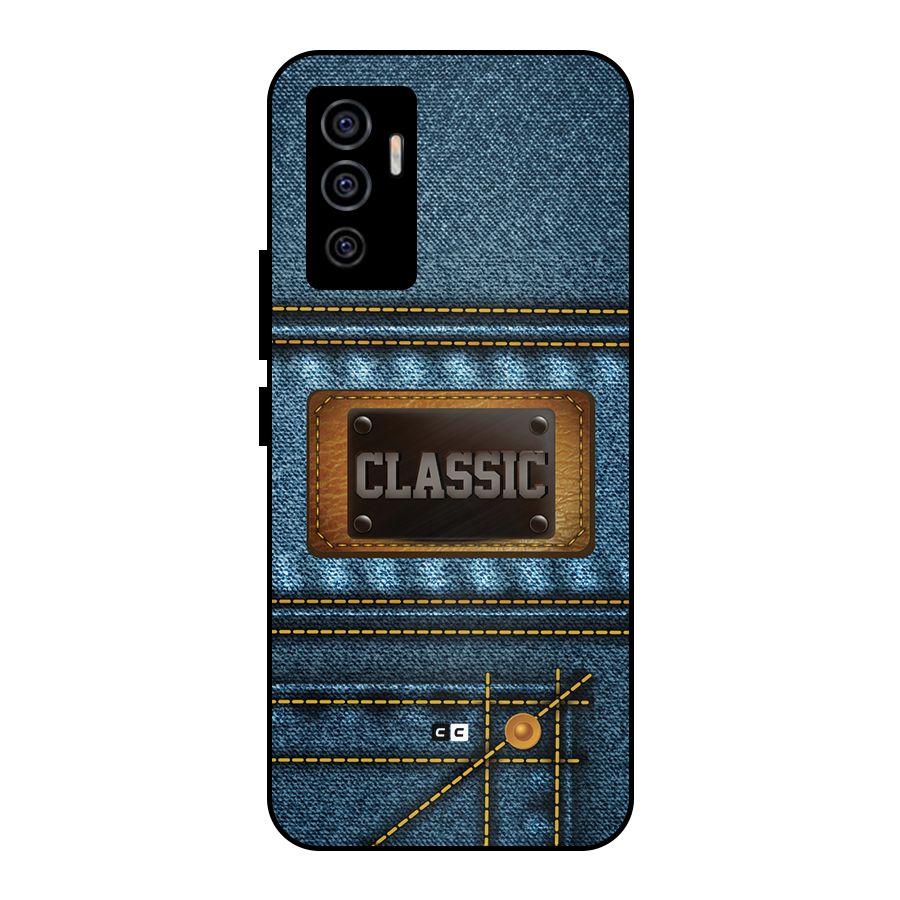 Classic Denim Metal Back Case for Vivo V23e