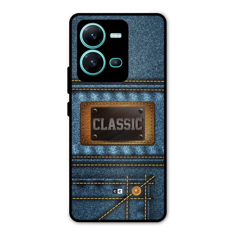 Classic Denim Metal Back Case for Vivo V25