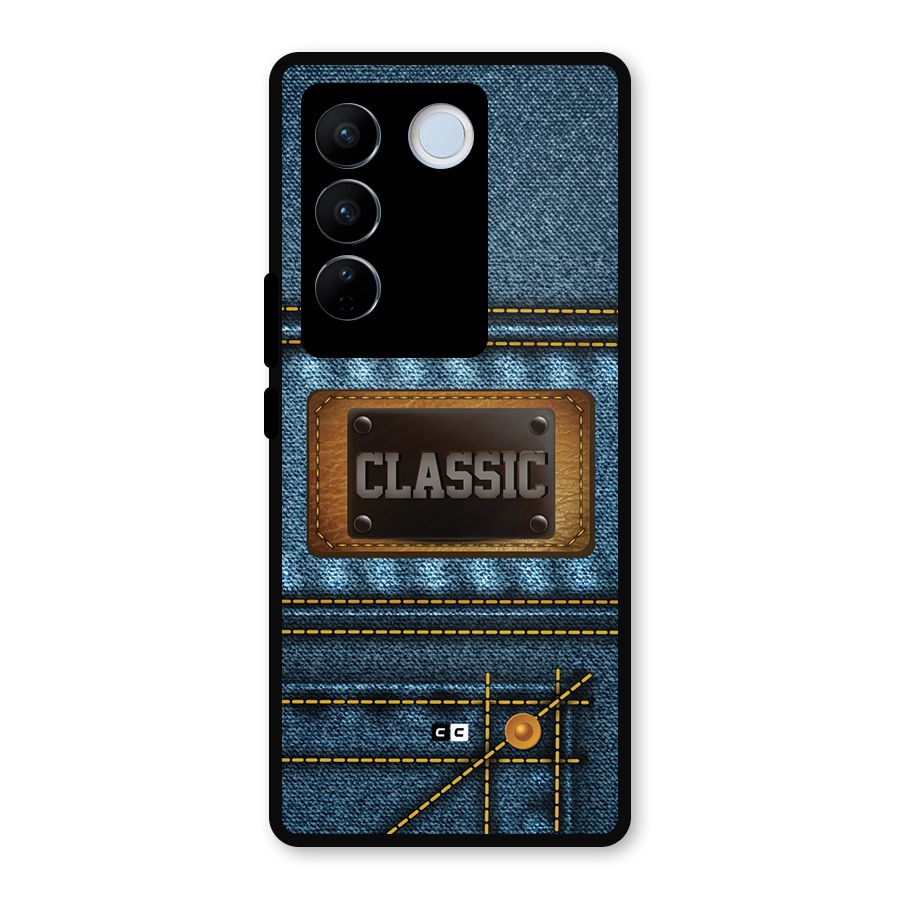 Classic Denim Metal Back Case for Vivo V27