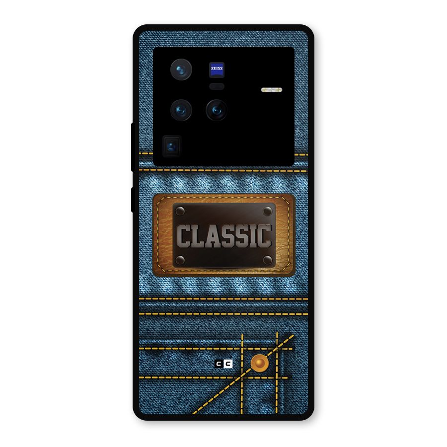 Classic Denim Metal Back Case for Vivo X80 Pro