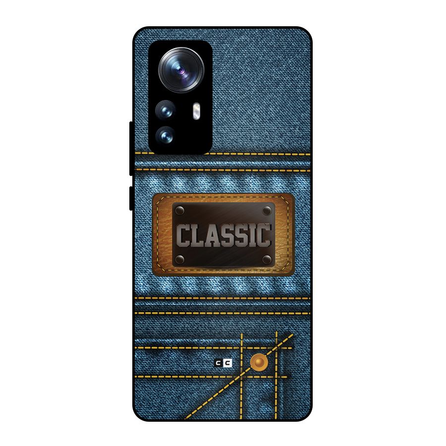 Classic Denim Metal Back Case for Xiaomi 12 Pro