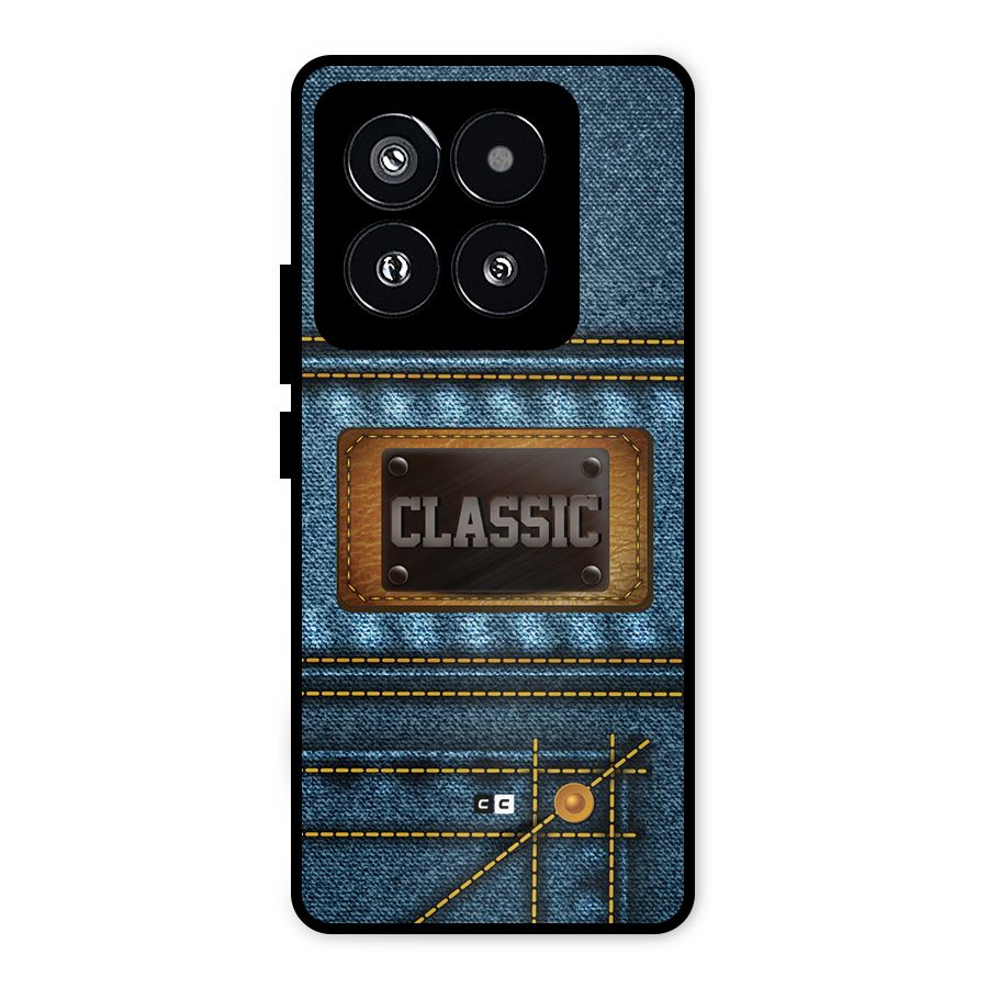 Classic Denim Metal Back Case for Xiaomi 14 Pro