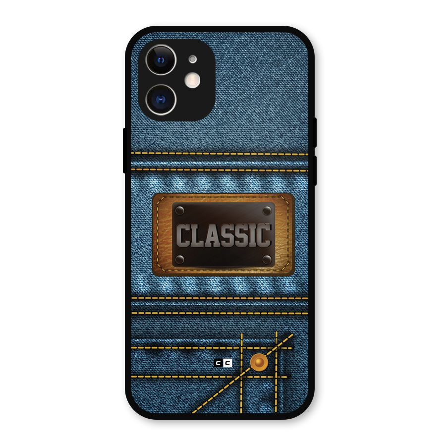 Classic Denim Metal Back Case for iPhone 12