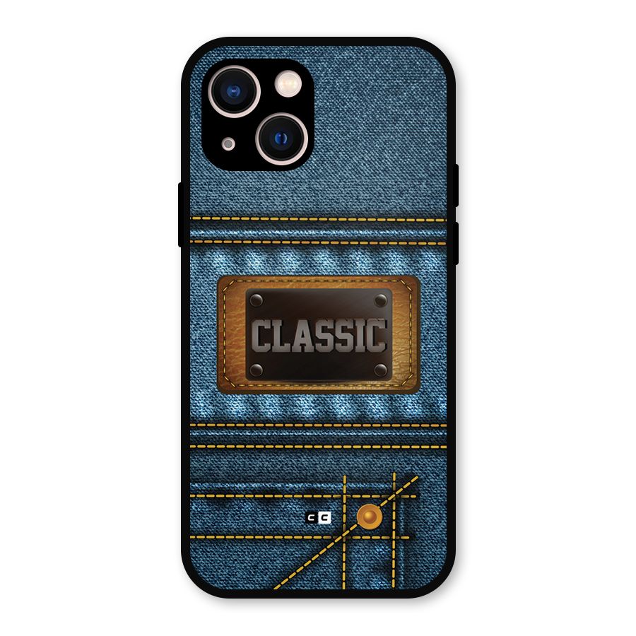Classic Denim Metal Back Case for iPhone 13