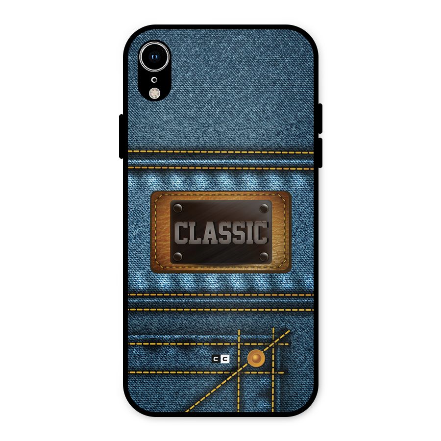 Classic Denim Metal Back Case for iPhone XR