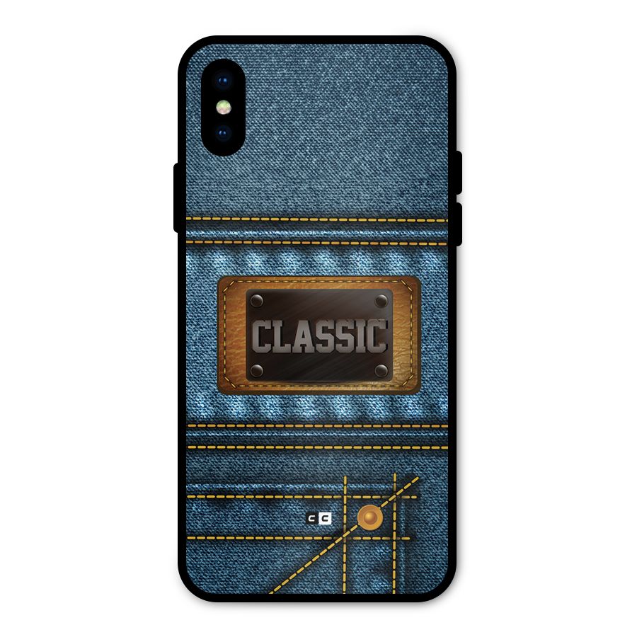 Classic Denim Metal Back Case for iPhone XS