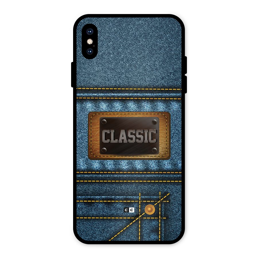 Classic Denim Metal Back Case for iPhone XS Max
