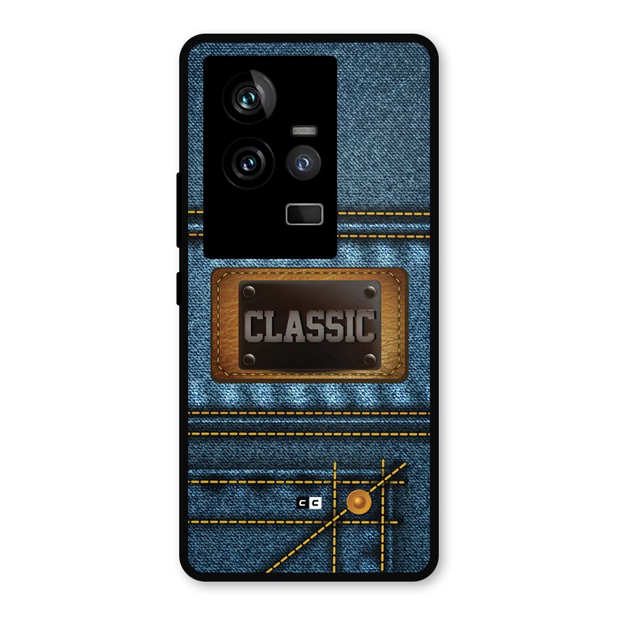 Classic Denim Metal Back Case for iQOO 11 5G