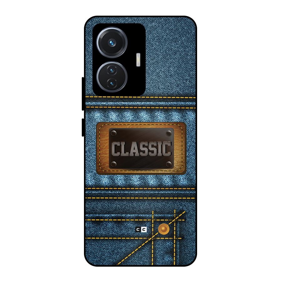 Classic Denim Metal Back Case for iQOO Z6 44W