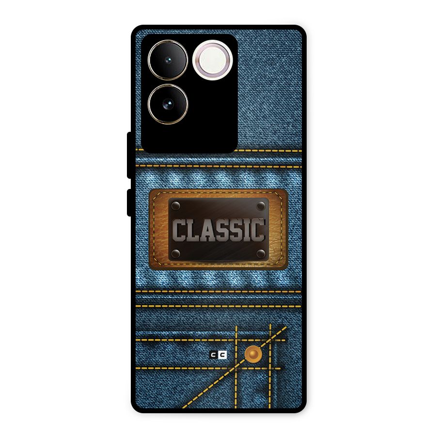 Classic Denim Metal Back Case for iQOO Z7 Pro