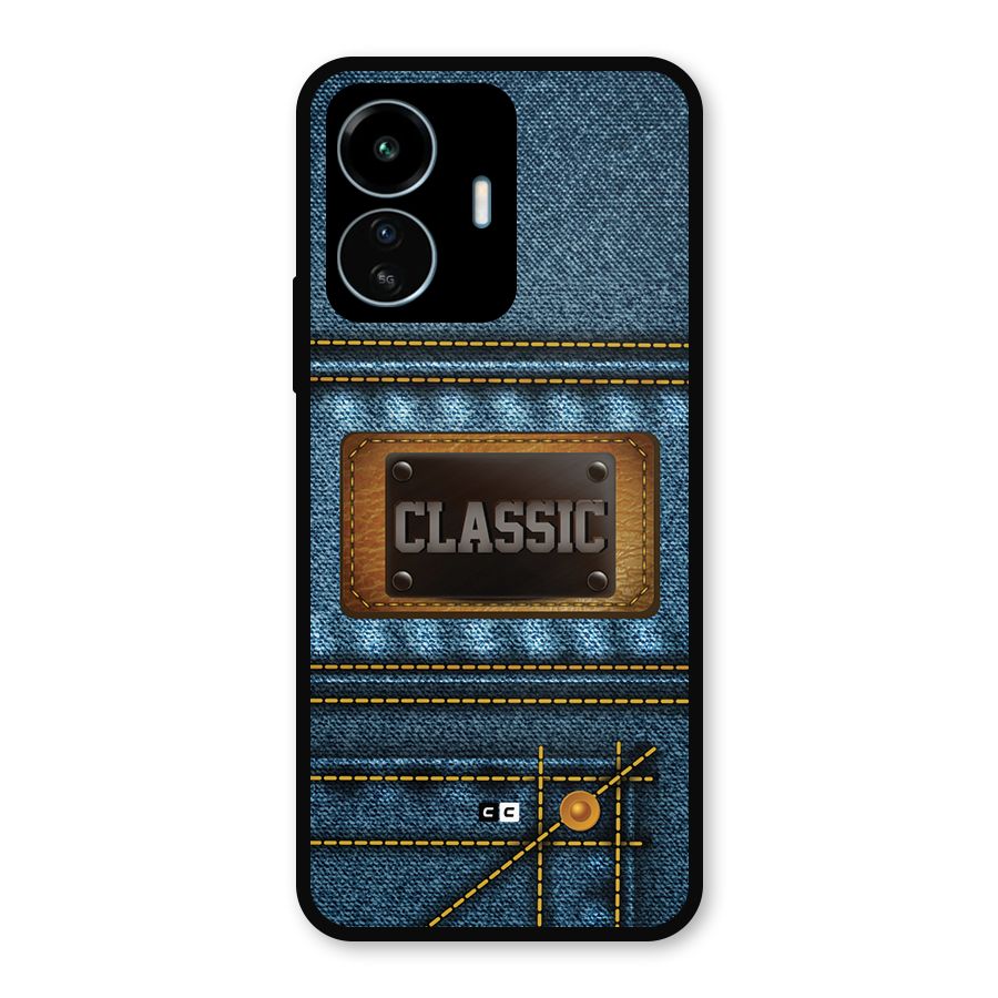 Classic Denim Metal Back Case for vivo iQOO Z6 Lite 5G