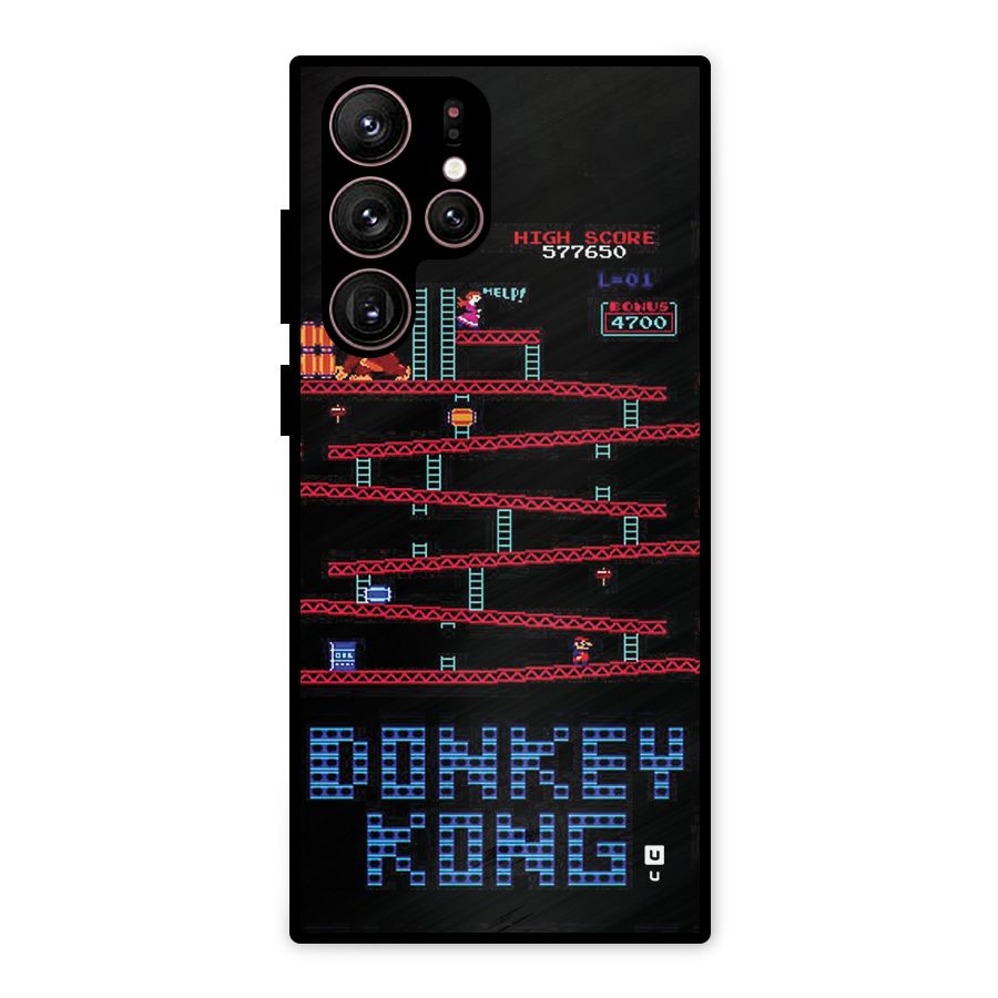 Classic Gorilla Game Metal Back Case for Galaxy S22 Ultra 5G