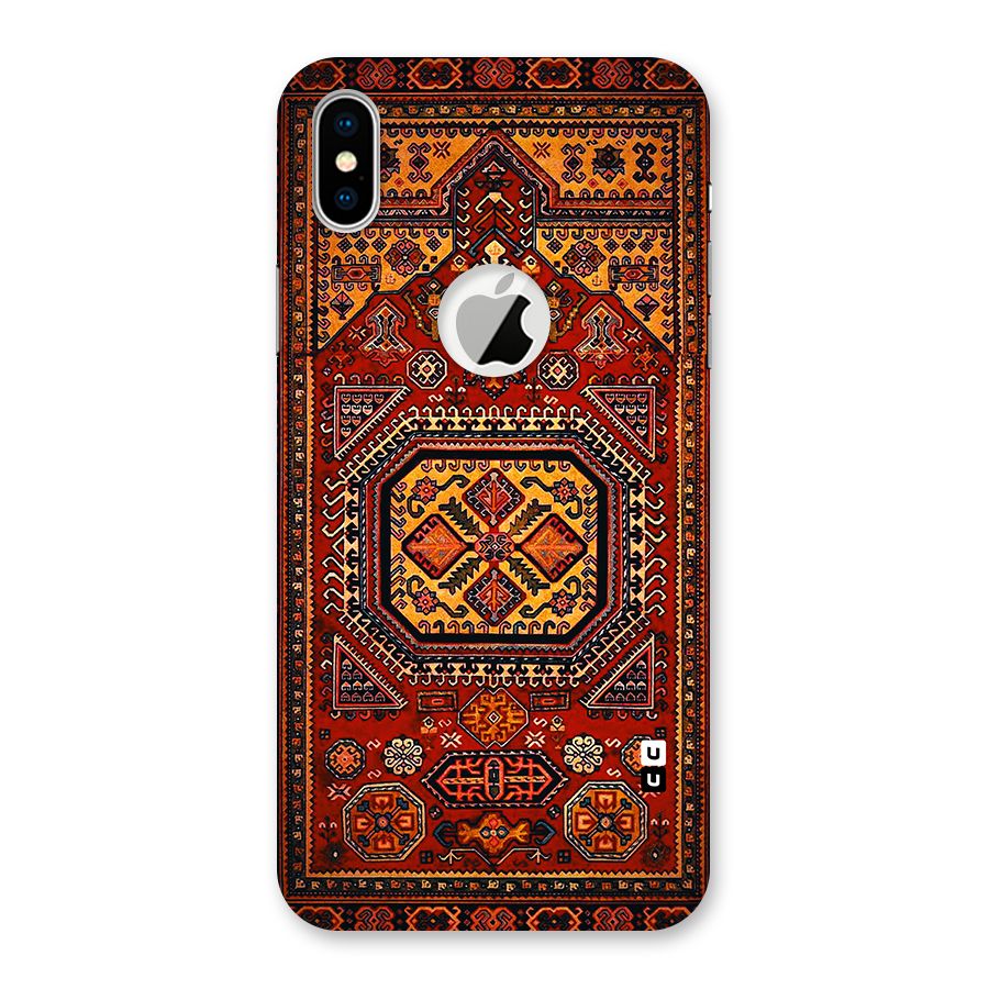 Classic Luxury Carpet Pattern Back Case for iPhone X Logo Cut