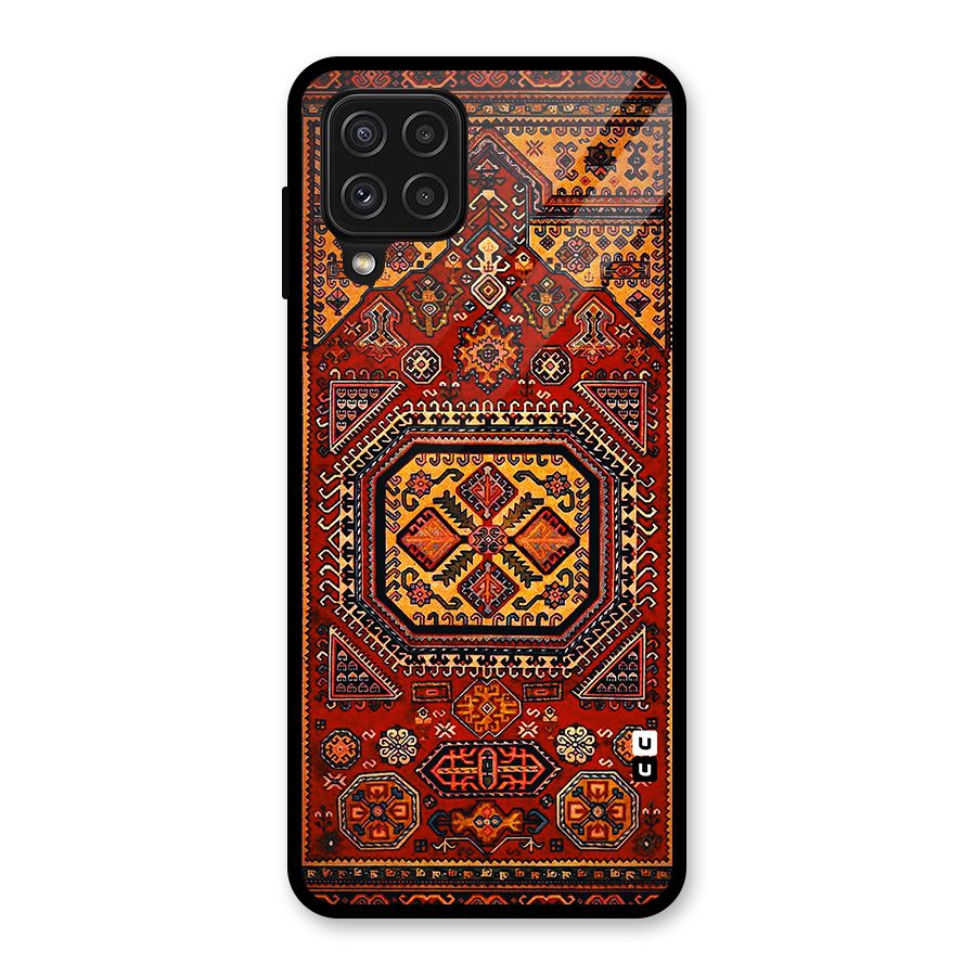 Classic Luxury Carpet Pattern Glass Back Case for Galaxy A22 4G