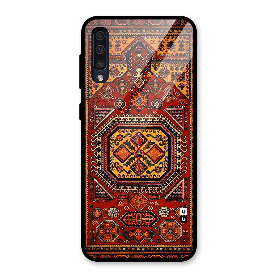Classic Luxury Carpet Pattern Glass Back Case for Galaxy A30s