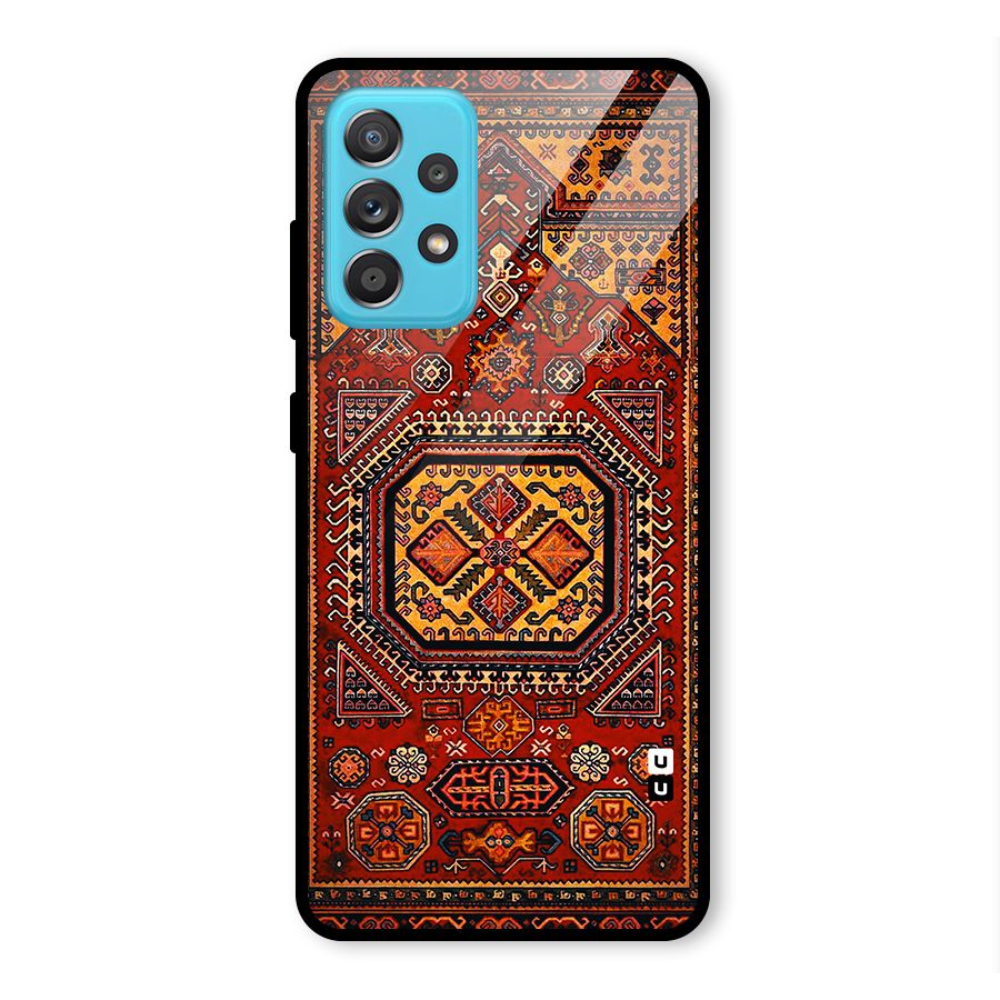 Classic Luxury Carpet Pattern Glass Back Case for Galaxy A52s 5G